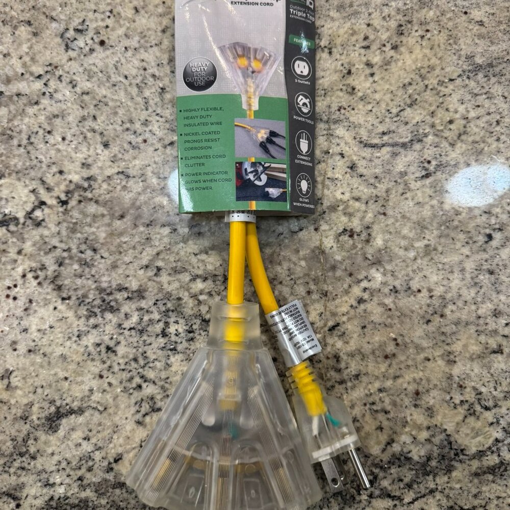 Triple Tap Extension Cord - 2FT